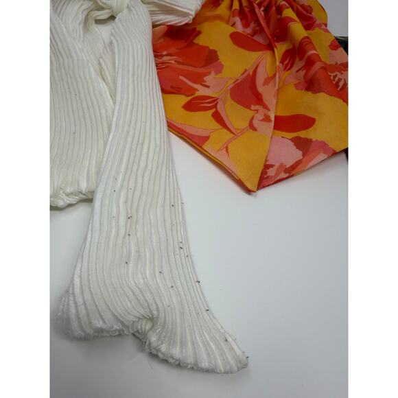 Anthropologie Lot of Oversized Bows Floral Botanical Teal Ribbed Barrett main image 6